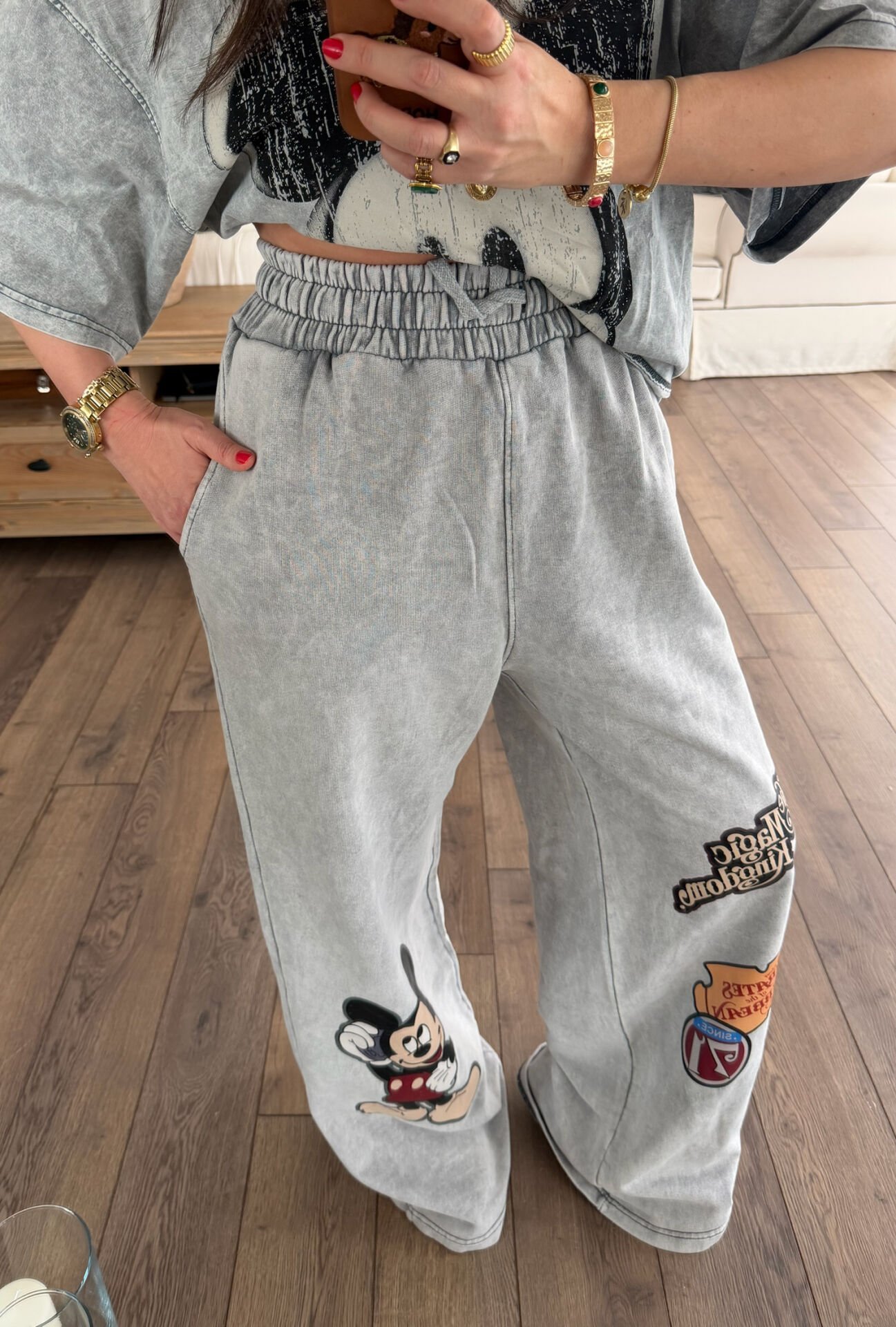 Mickey Yıkamalı Eşofman Altı