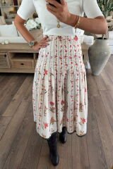 Dantel geçişli romantik etek