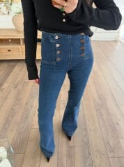 Düğmeli İspanyol Jean