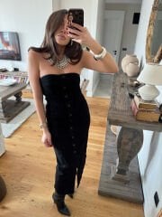 ZRA likralı denim  büstiyer elbise