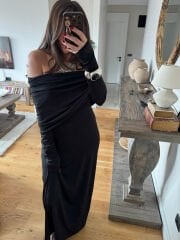 Jarse düşük omuz elbise