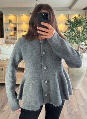 Sedef düğmeli yumoş hırka