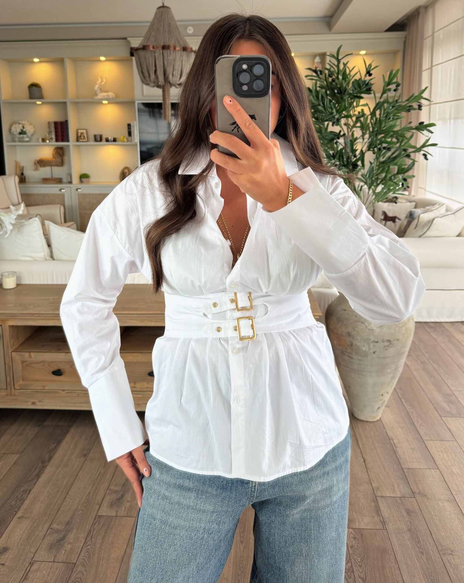 Massimo kemerli gömlek