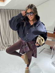 DENIM KISA TRENCH COAT