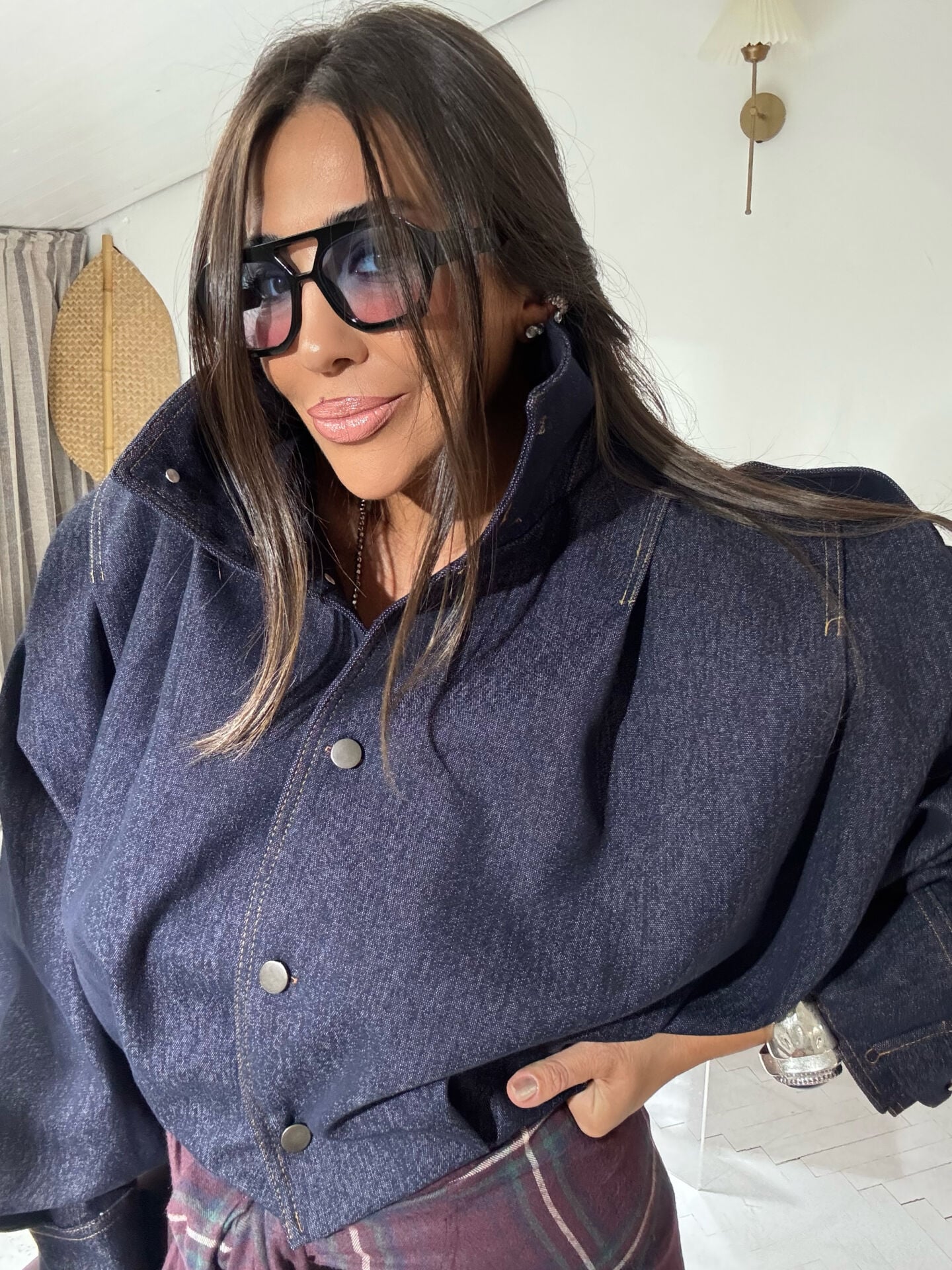 DENIM KISA TRENCH COAT