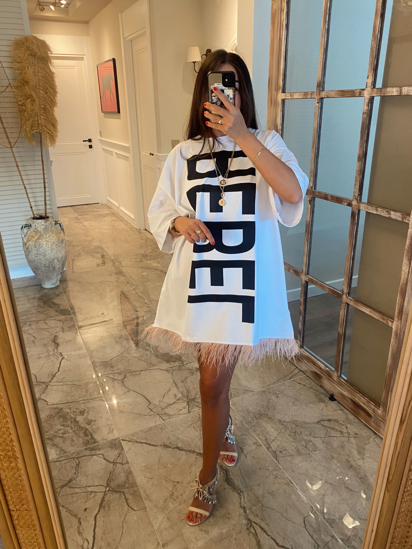 Otrişli oversize elbise
