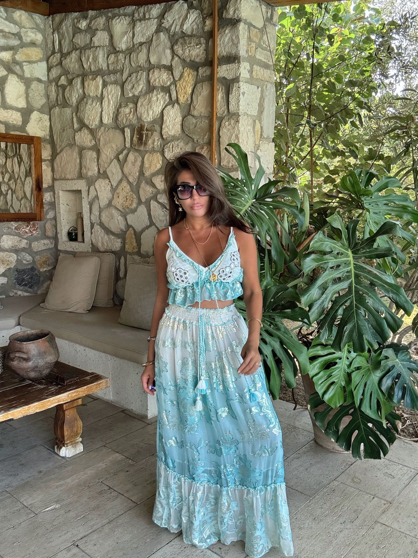 İthal Amalfi İşlemeli Takım