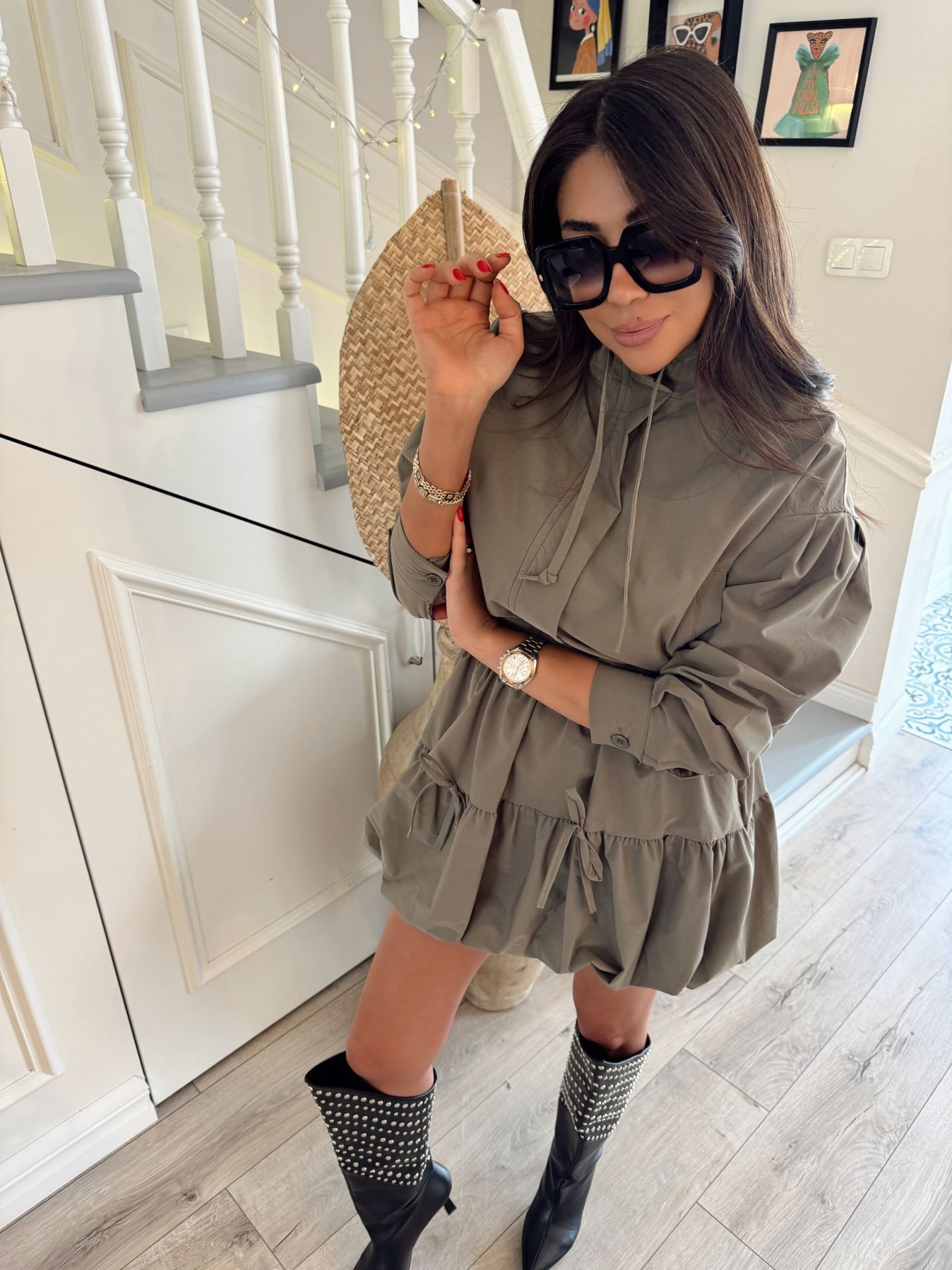 Paraşüt kumaş bomber army etekli takım