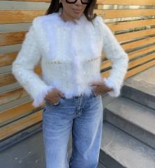 İthal, otriş ve payet geçişli, içi puffer dolgu ceket