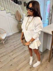 Beyaz basic unisex sweat