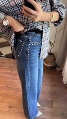 Zımbalı wide leg jean
