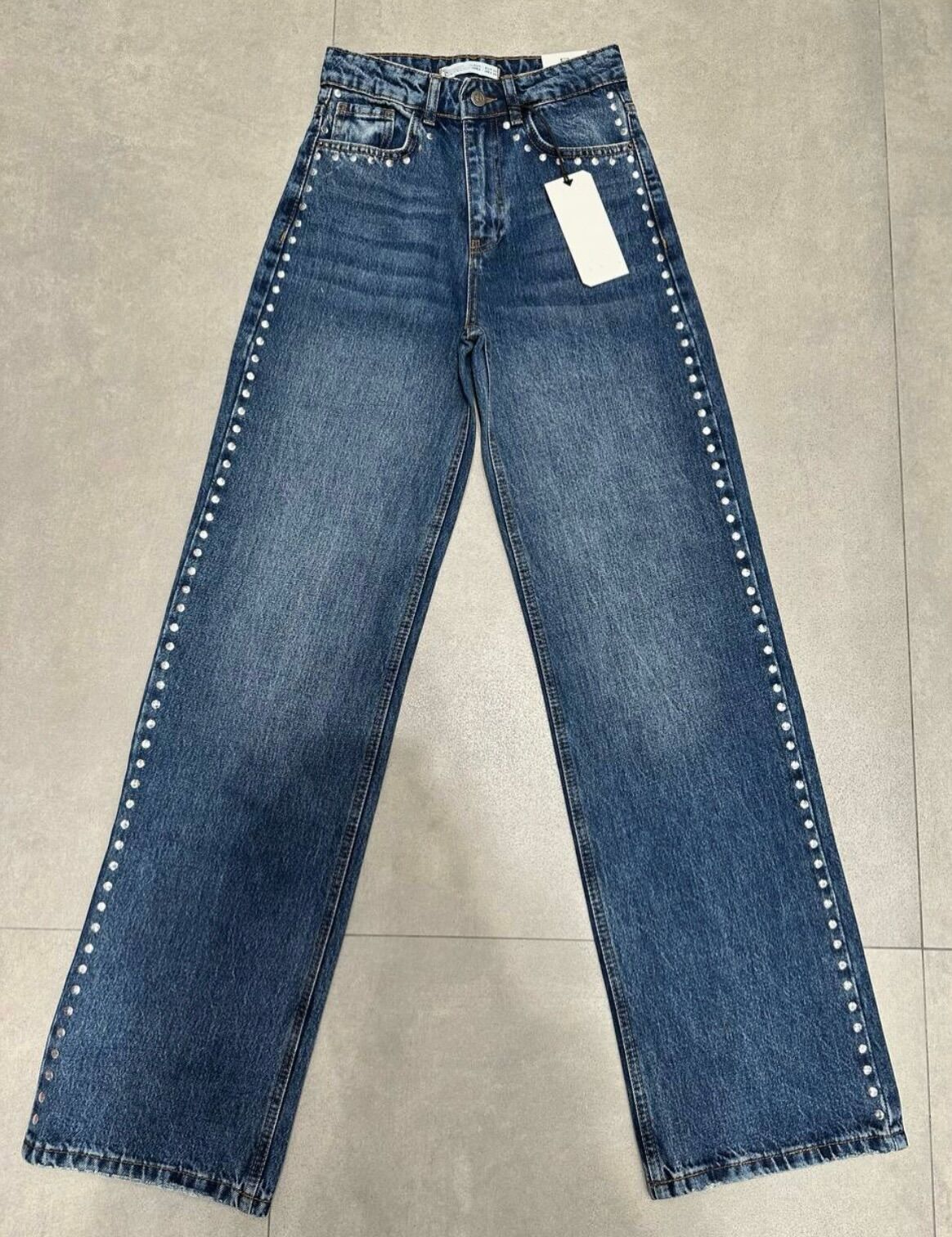 Zımbalı wide leg jean