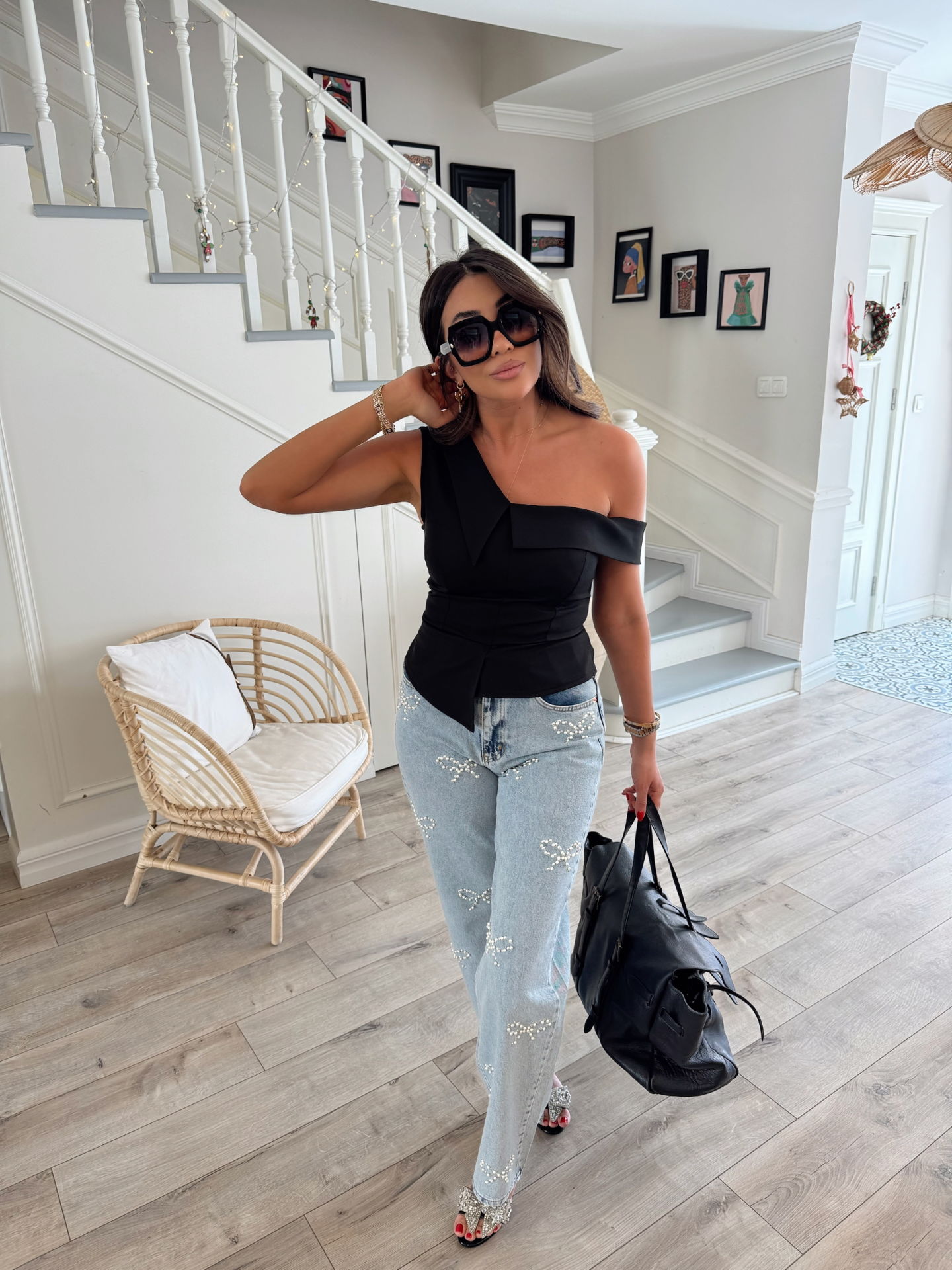 Bianca tasarım asimetrik bluz