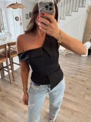 Bianca tasarım asimetrik bluz