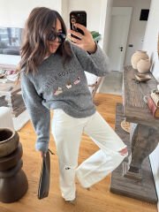 Color Life Armalı Yün Kazak Gri