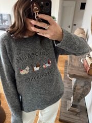 Color Life Armalı Yün Kazak Gri