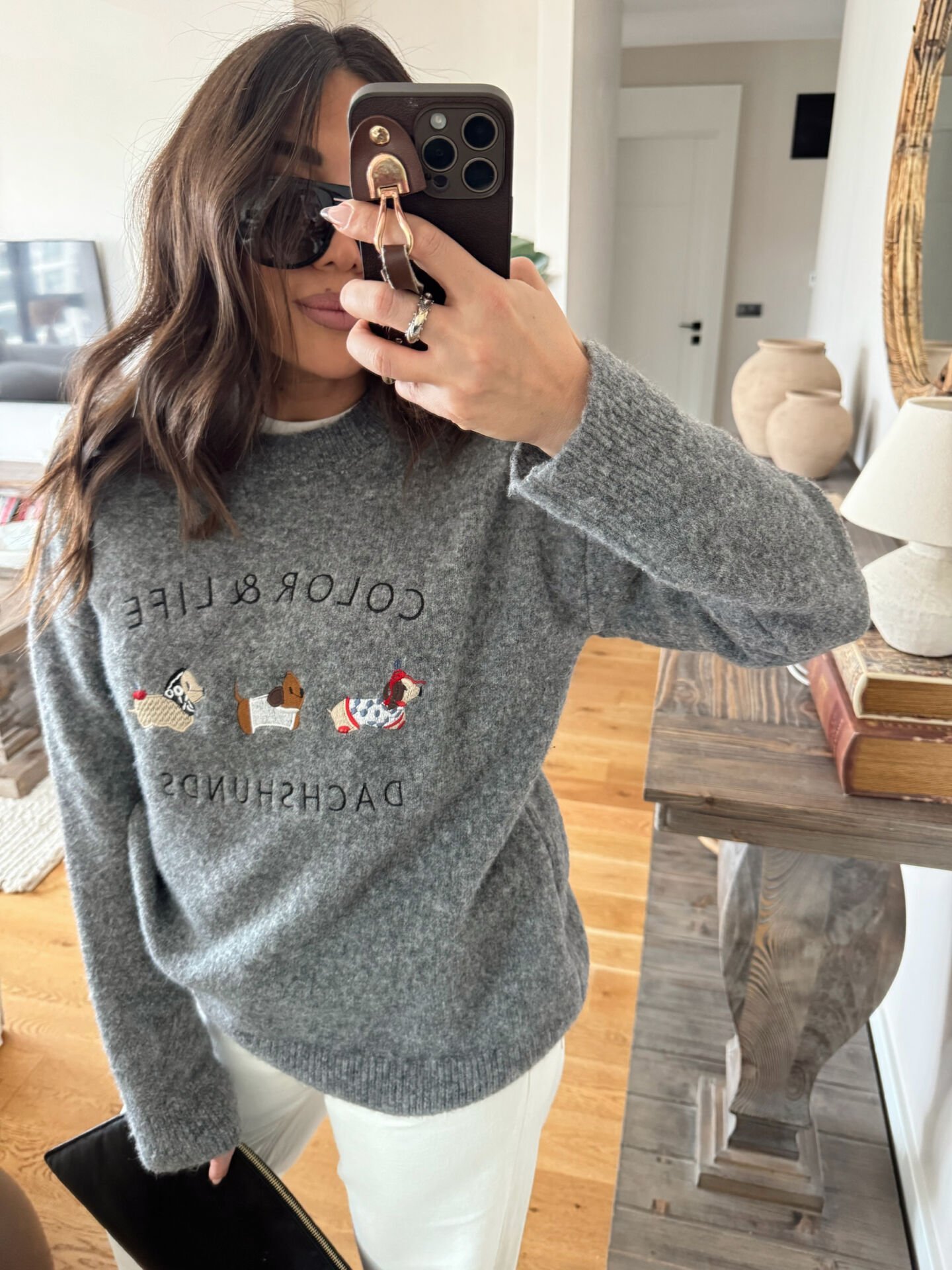 Color Life Armalı Yün Kazak Gri