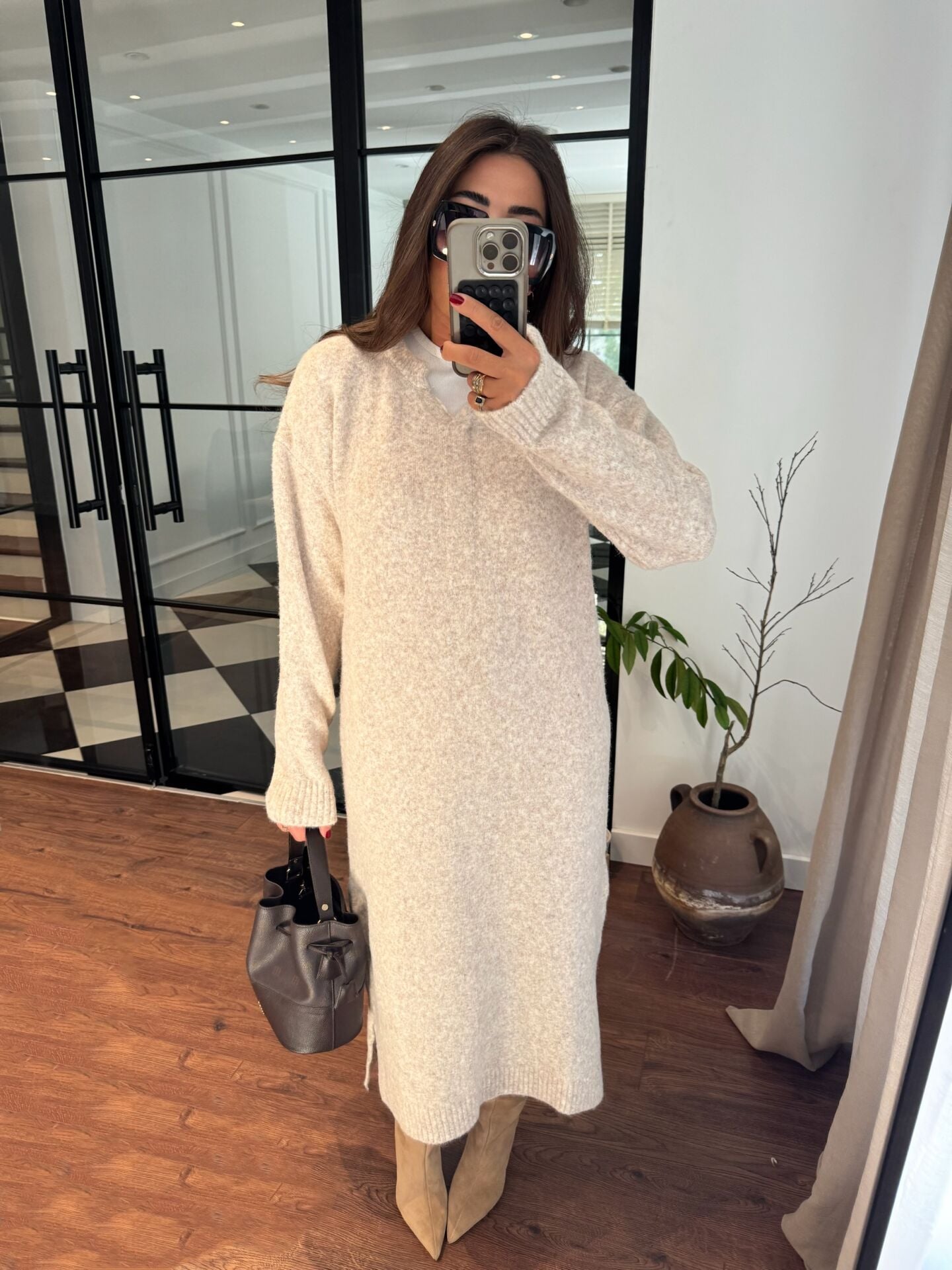 ZRA yünlü triko elbise