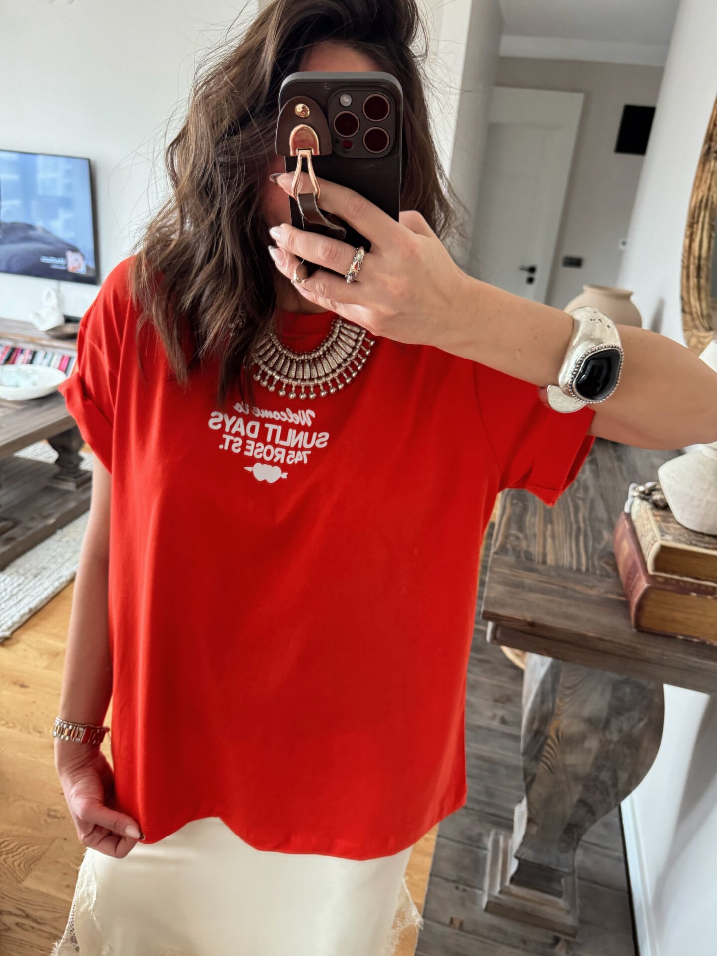 Sunlit Nar Çiçeği Basic Tshirt