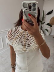 İthal incili omuz ve boyun aksesuarı