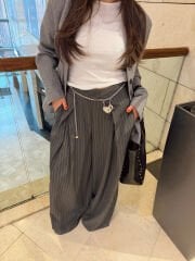 Çizgili Maskülen Palazzo Pantolon