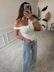 Bianca Atlas Beyaz Bluz