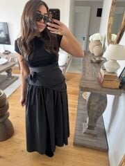 Şal detay poplin closh etek