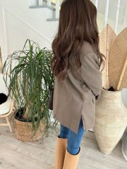 Maskülen kahve blazer ceket