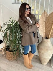 Maskülen kahve blazer ceket