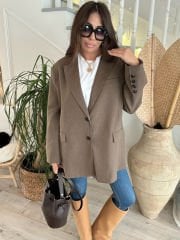 Maskülen kahve blazer ceket