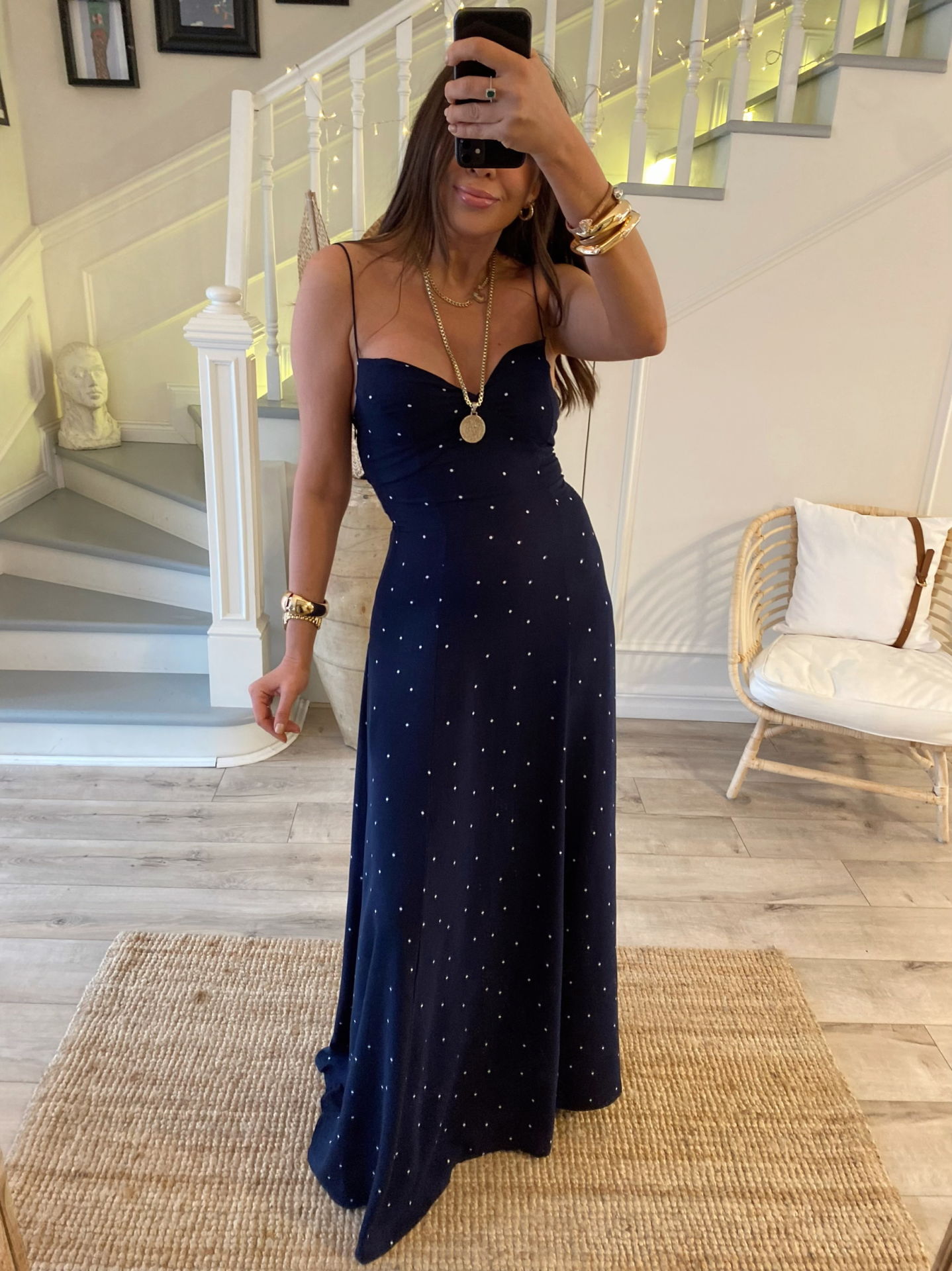 Puantiyeli Atlas Elbise (Ön sipariş)