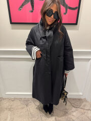 YAKA DETAY YIRTMAÇLI OVERSIZE TRENCHCOAT