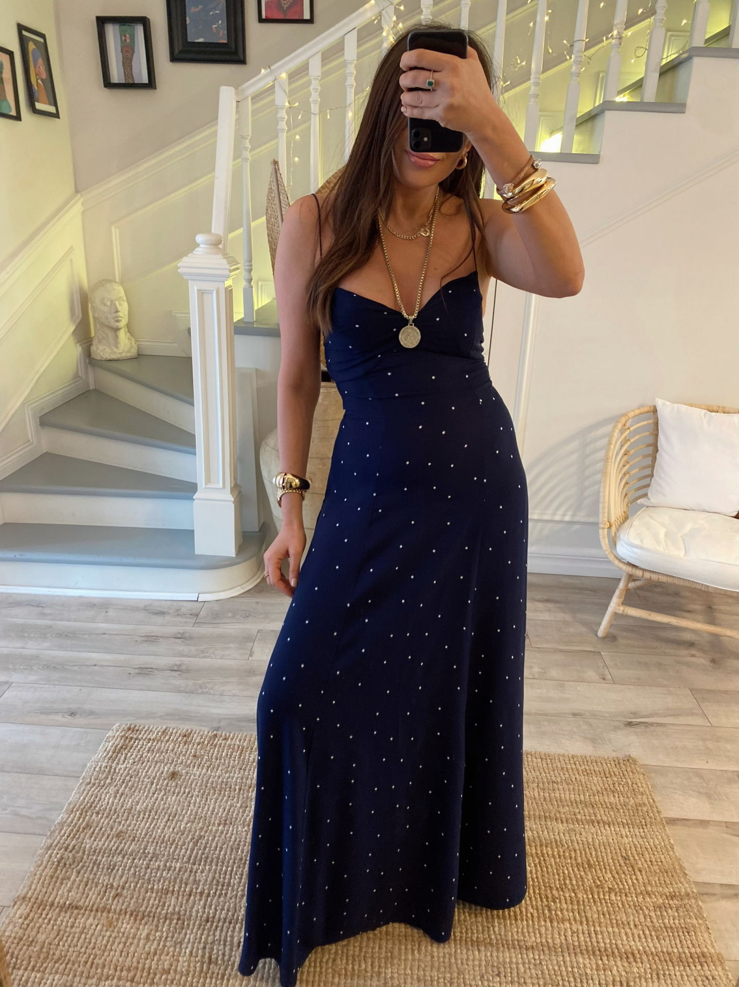 Puantiyeli Atlas Elbise (Ön sipariş)