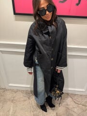 YAKA DETAY YIRTMAÇLI OVERSIZE TRENCHCOAT