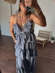 Fırfırlı Gofre Elbise