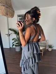 Fırfırlı Gofre Elbise