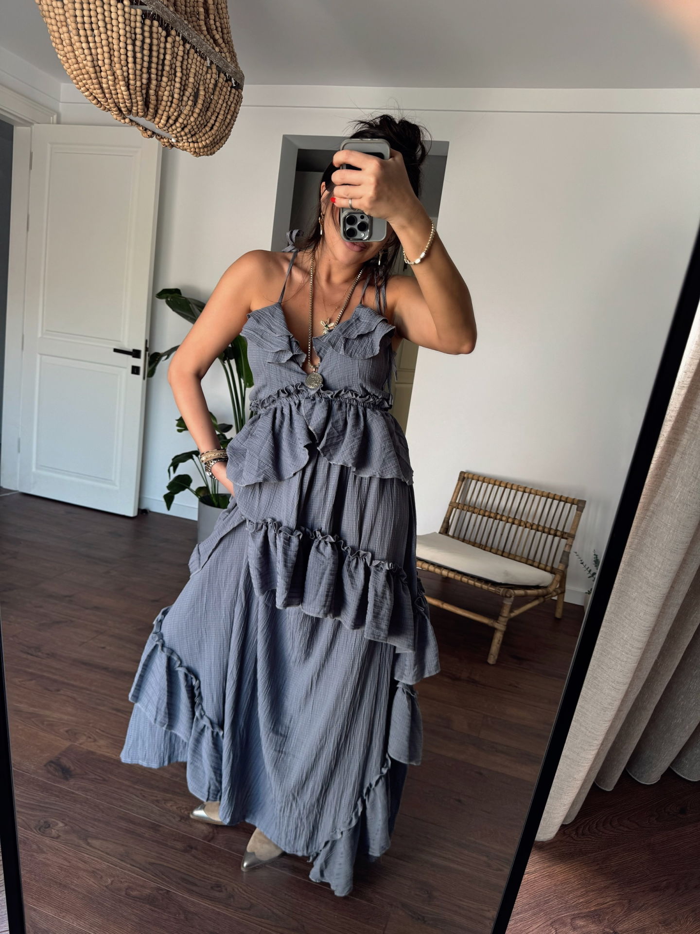 Fırfırlı Gofre Elbise