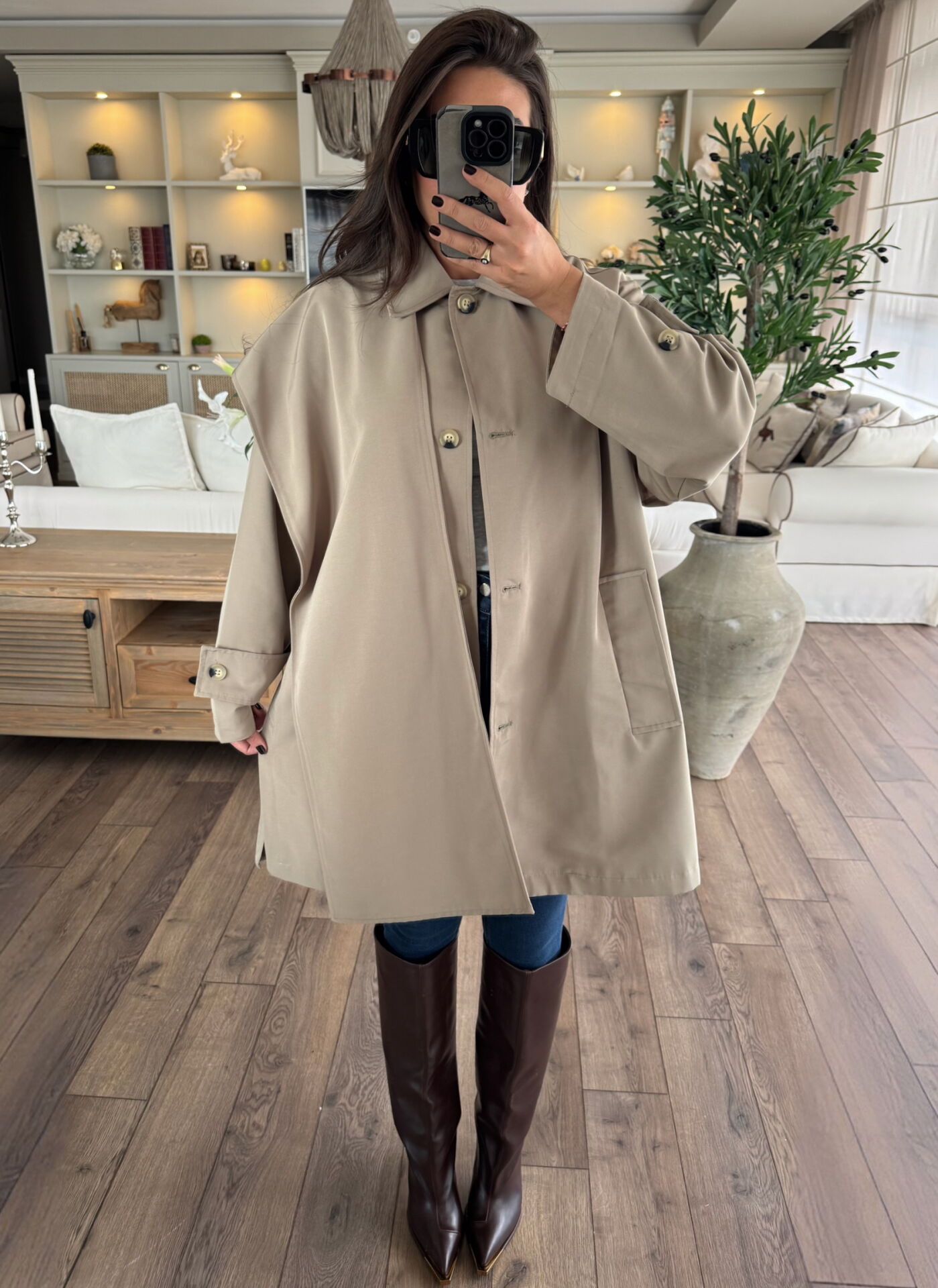 Şallı Massimo trench coat