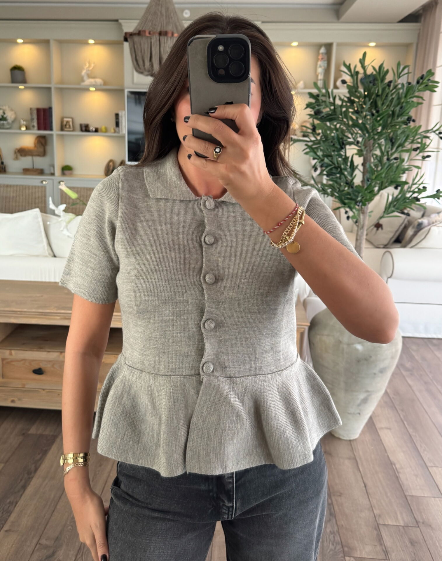 Düğmeli vizon hırka