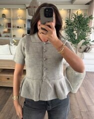 Düğmeli vizon hırka