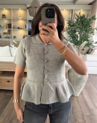 Düğmeli vizon hırka