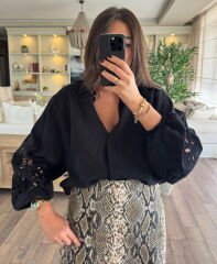 Fistolu balon kol gömlek