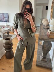 Vatkalı Belden Kuşaklı Modal Takım