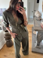 Vatkalı Belden Kuşaklı Modal Takım