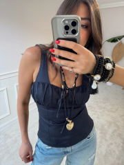 Büzgülü poplin bluz