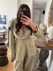 Yağ Yeşili Şallı Takım