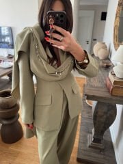 Yağ Yeşili Şallı Takım