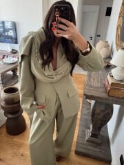 Yağ Yeşili Şallı Takım