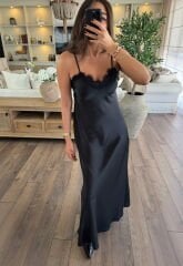 Spagetti saten elbise