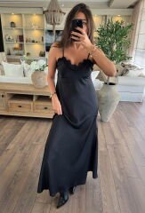 Spagetti saten elbise